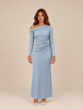 Celeste Glitter Halter Maxi Dress Blue
