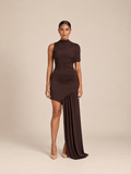 Solea Draped Maxi Set Brown