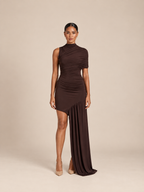 Solea Draped Maxi Set Brown