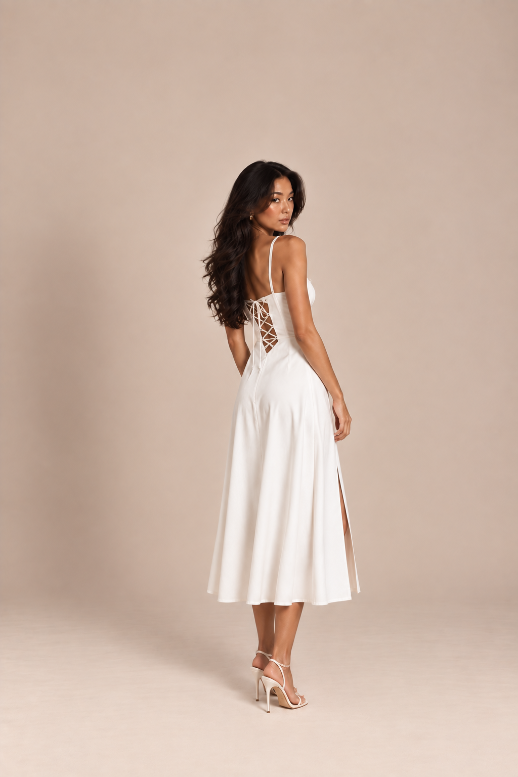 Odélia Corset Midi Dress White