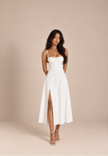 Odélia Corset Midi Dress White