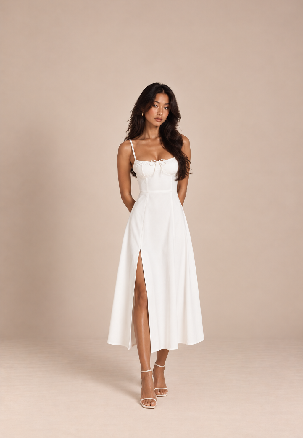 Odélia Corset Midi Dress White