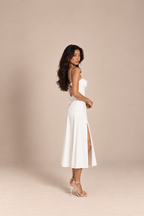 Odélia Corset Midi Dress White