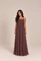 Mireya Strappy Maxi Dress Brown