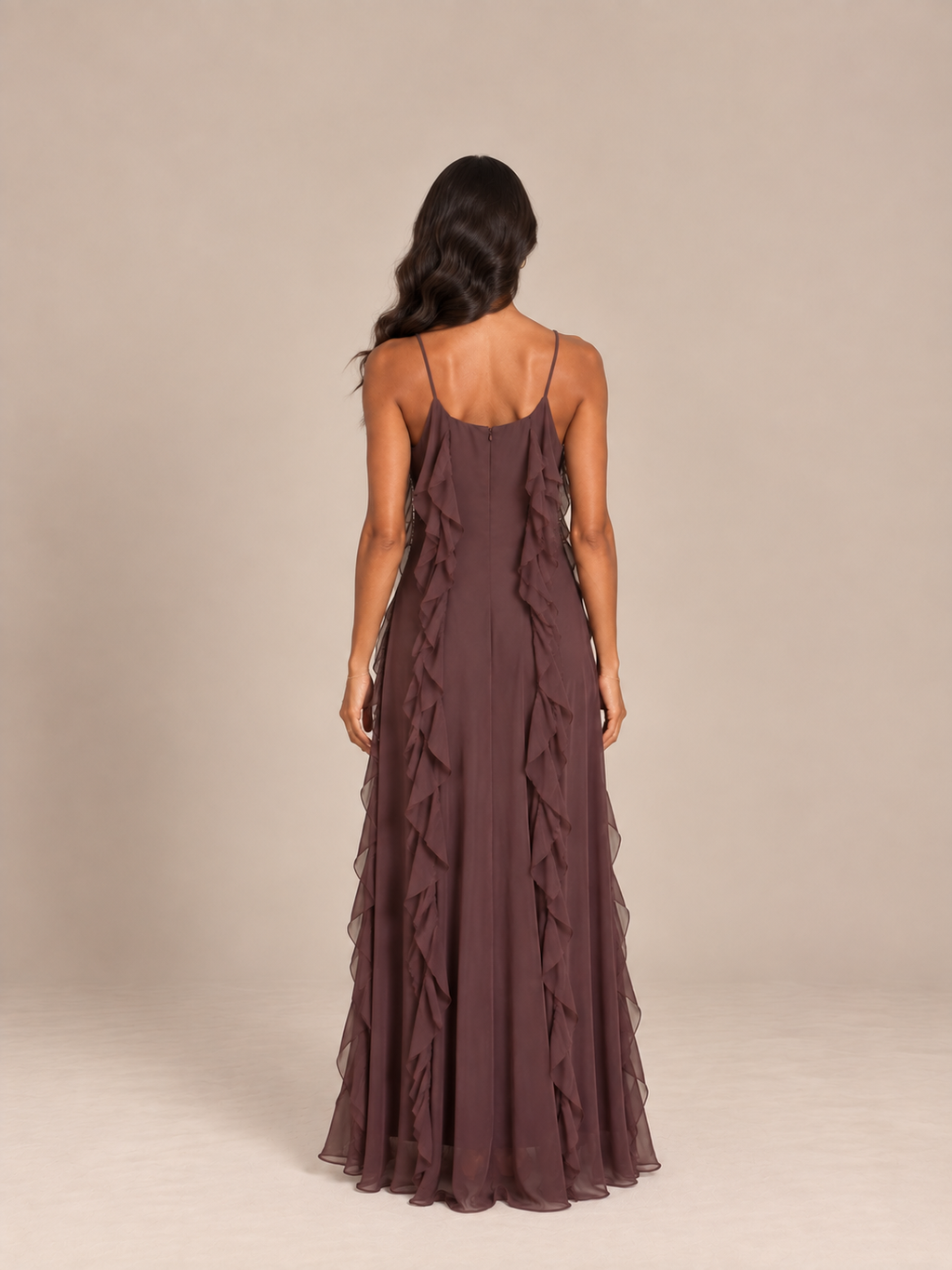 Mireya Strappy Maxi Dress Brown