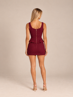 Marcella Embellished Corset Set Burgundy