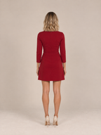 Elise Tailored Mini Dress Burgundy
