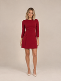 Elise Tailored Mini Dress Burgundy