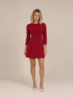 Elise Tailored Mini Dress Burgundy