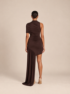 Solea Draped Maxi Set Brown