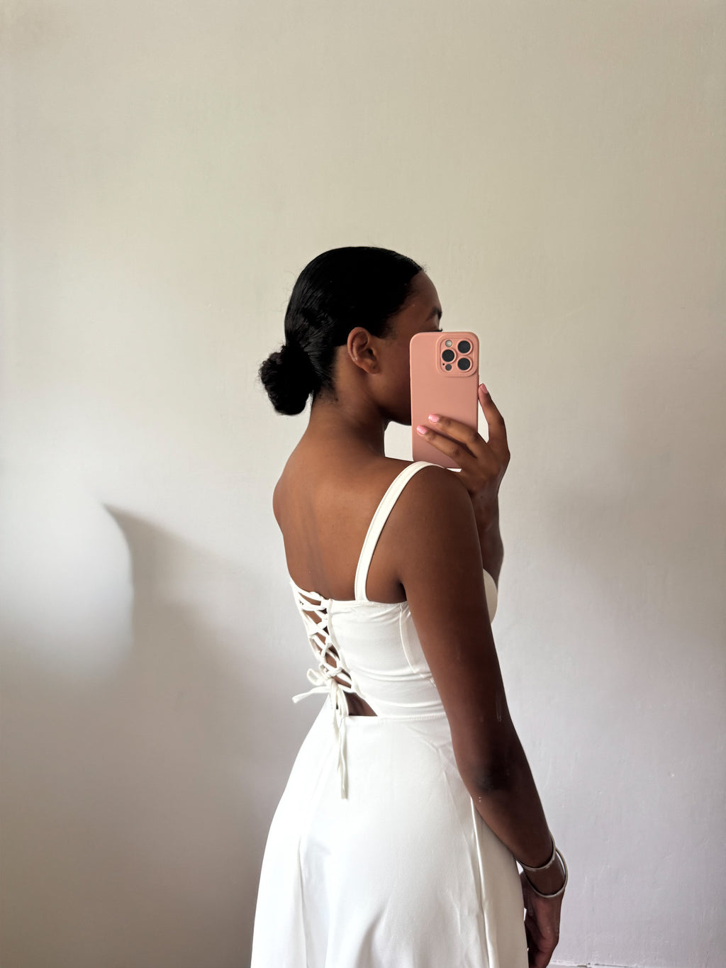 Odélia Corset Midi Dress White