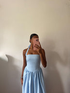 Serelle Corset Maxi Dress Blue